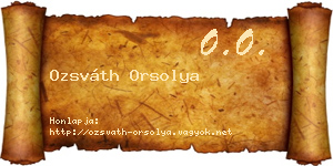 Ozsváth Orsolya névjegykártya